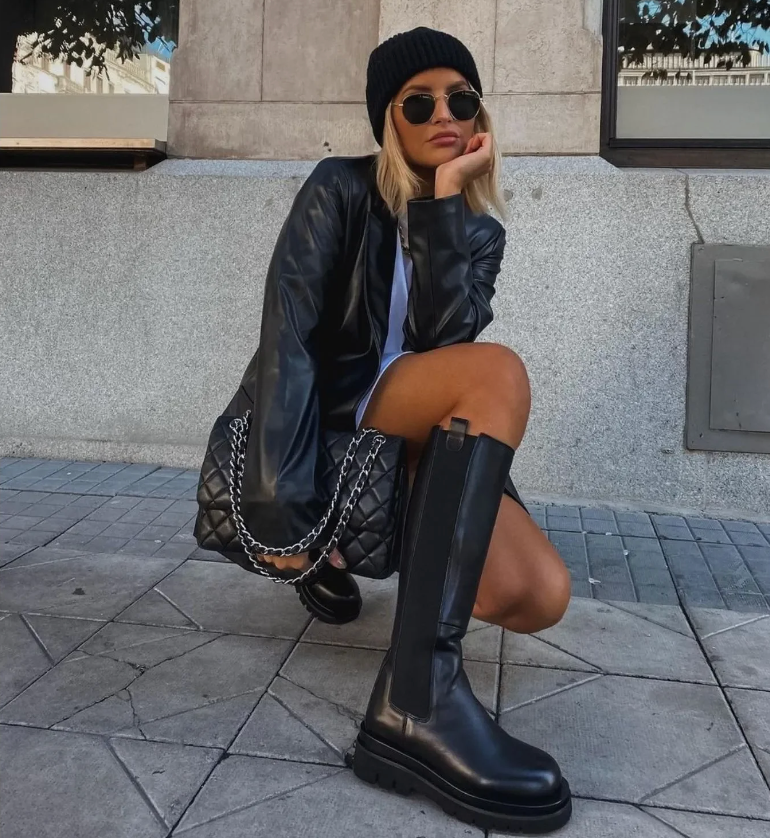 Blazer Feminino em Couro Legitimo