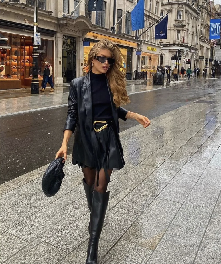 Blazer Feminino em Couro Legitimo