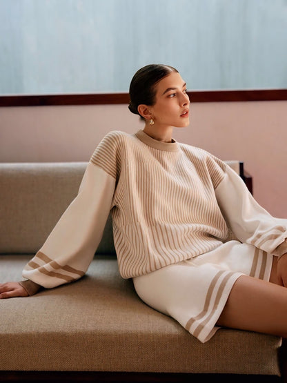 Conjunto de Suéter Listrado