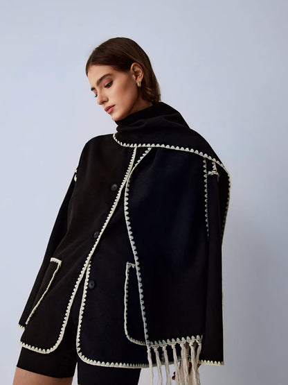 Jaqueta Dual Tone com Cachecol Incluso