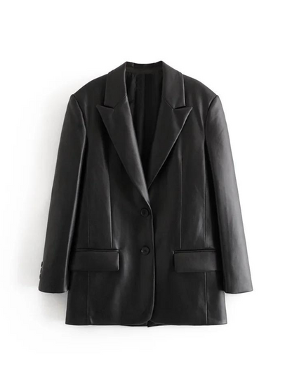 Blazer Feminino em Couro Legitimo