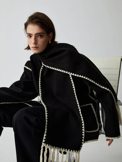 Jaqueta Dual Tone com Cachecol Incluso