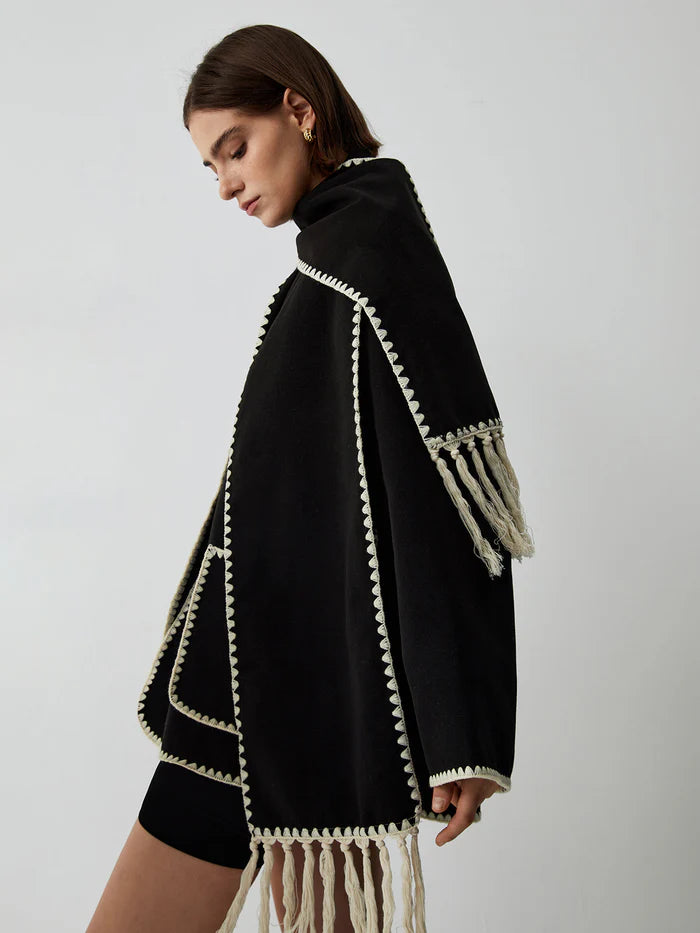 Jaqueta Dual Tone com Cachecol Incluso