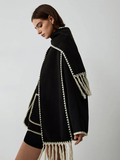 Jaqueta Dual Tone com Cachecol Incluso