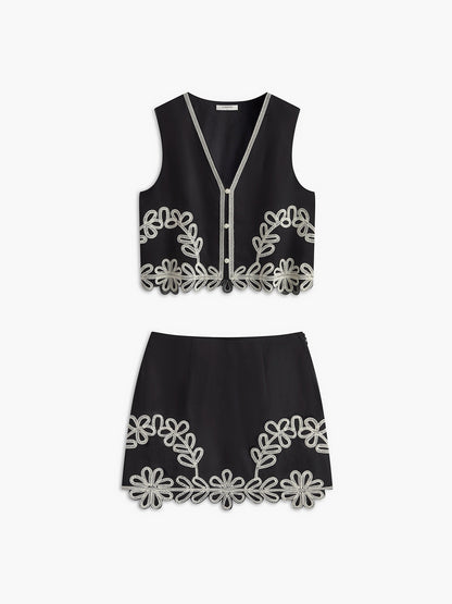 Conjunto Bordado sem Mangas