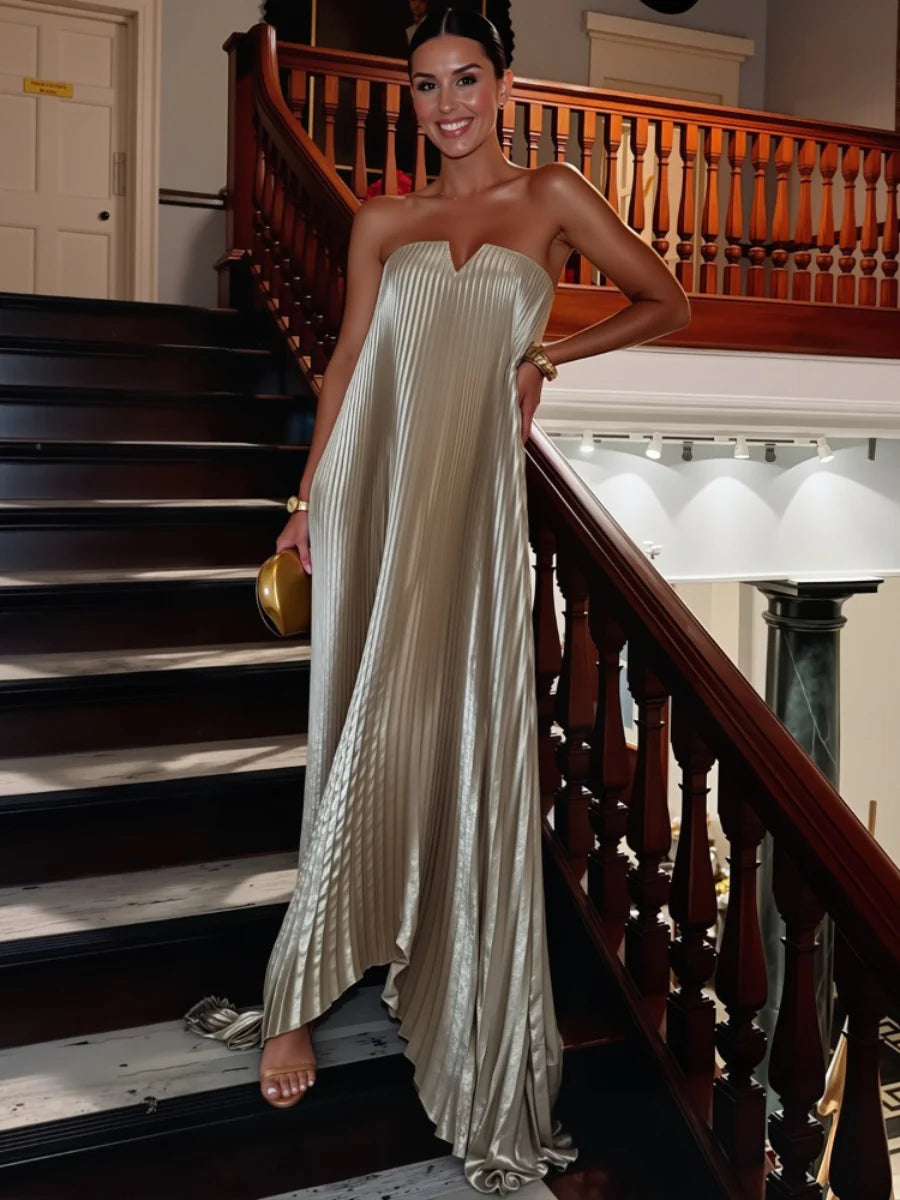 Vestido Longo Plissado Modern Liz